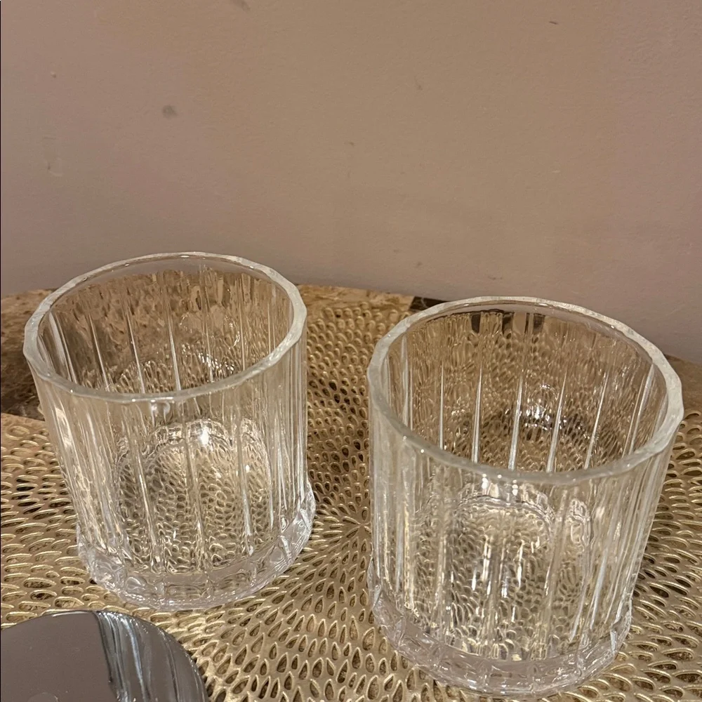 Vanity Glass Lidded Jars, Set of 2
